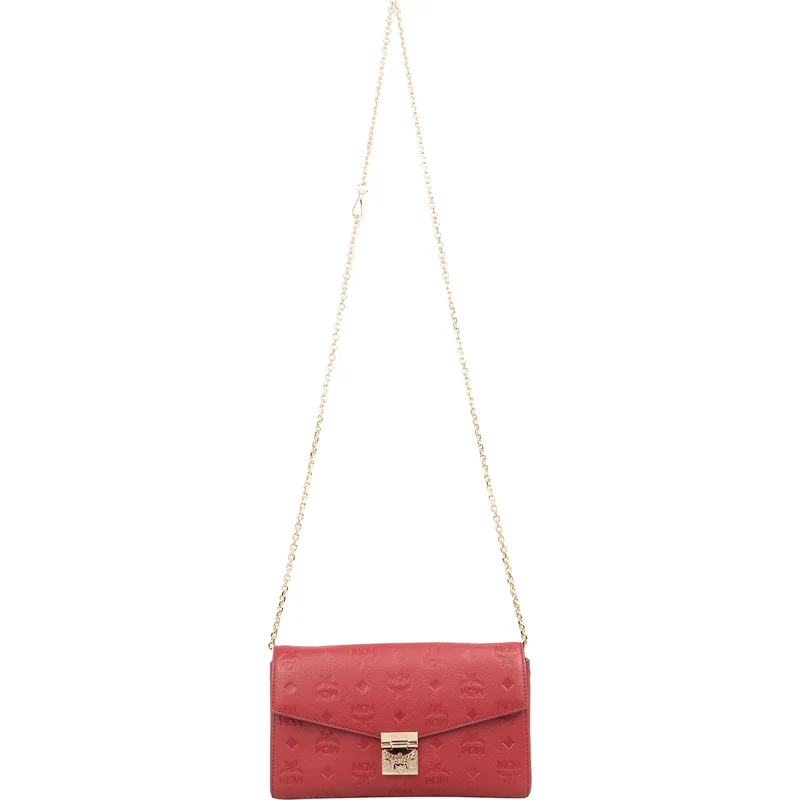 MCM Visetos Monogram Embossed Leather Millie Flap Crossbody Bag