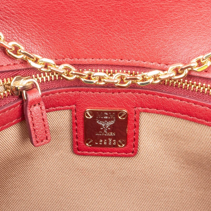 MCM Visetos Monogram Embossed Leather Millie Flap Crossbody Bag