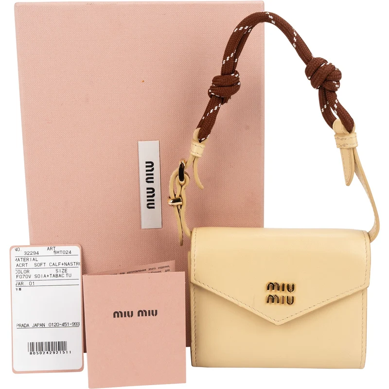 Miu Miu Soft Calf Leather Mini Wallet Handbag