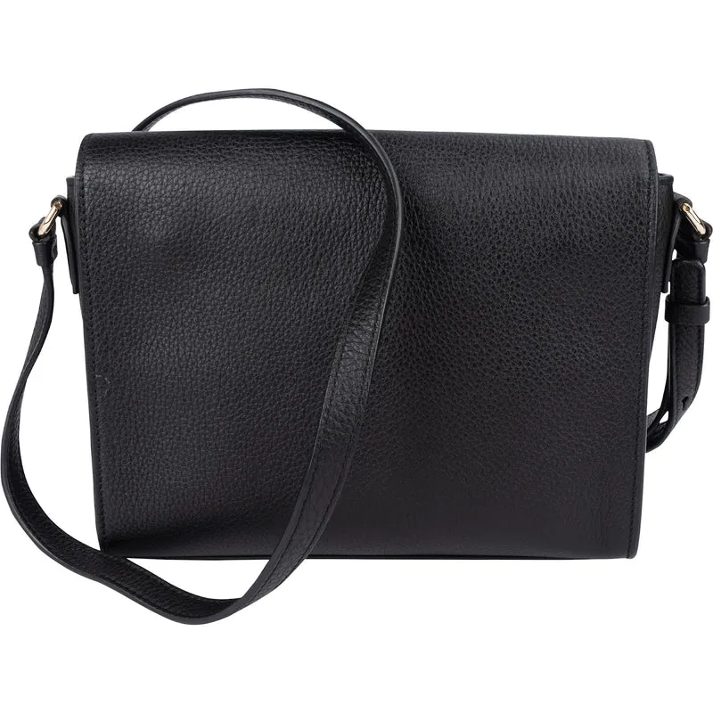 Salvatore Ferragamo Pebbled Leather Gancini Flap Crossbody Bag