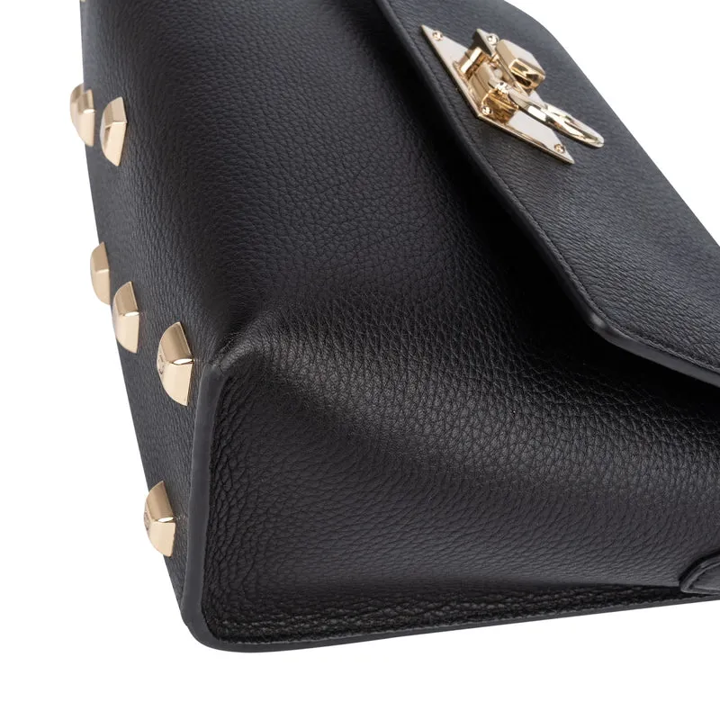 Salvatore Ferragamo Pebbled Leather Gancini Flap Crossbody Bag