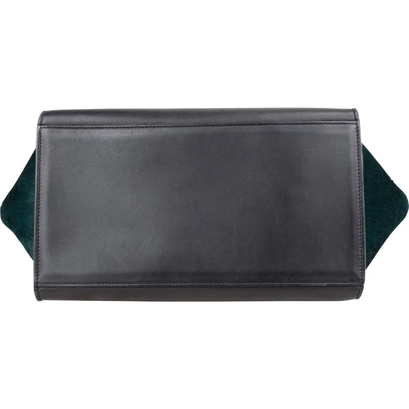 Céline Tricolor Leather Pony Hair Trapeze Handbag