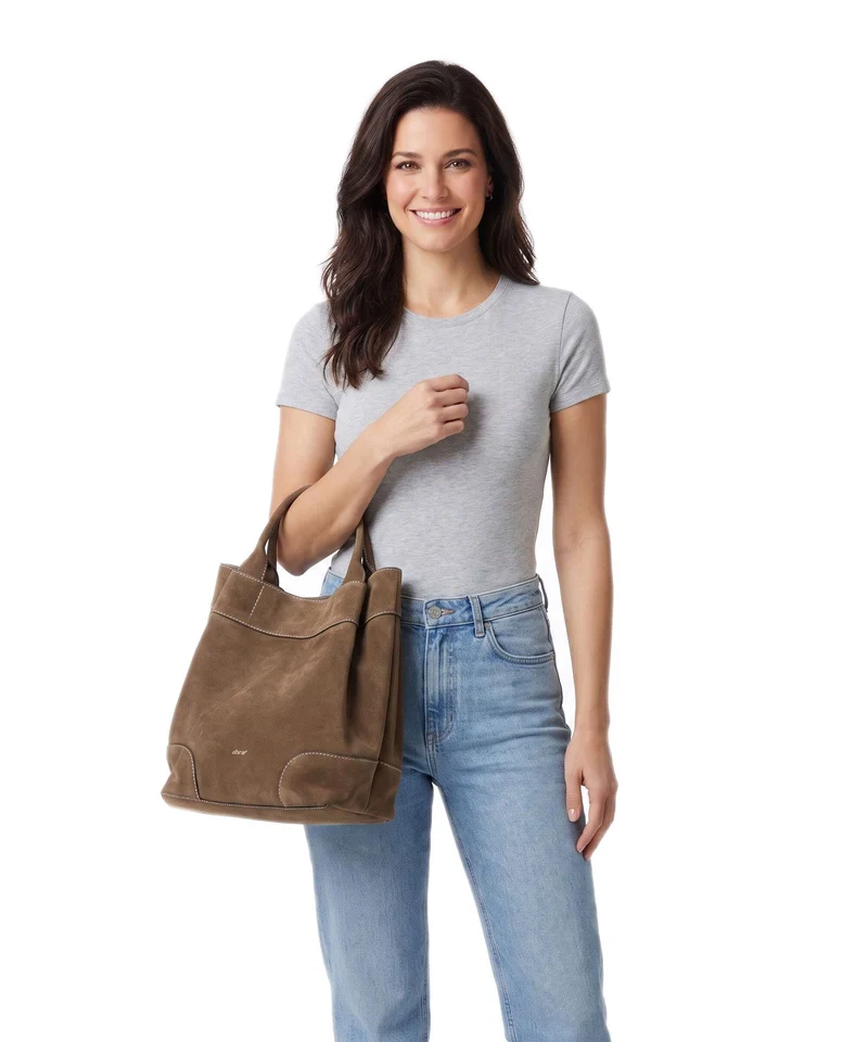 Abro Suede Essential Medium Handtasche khaki