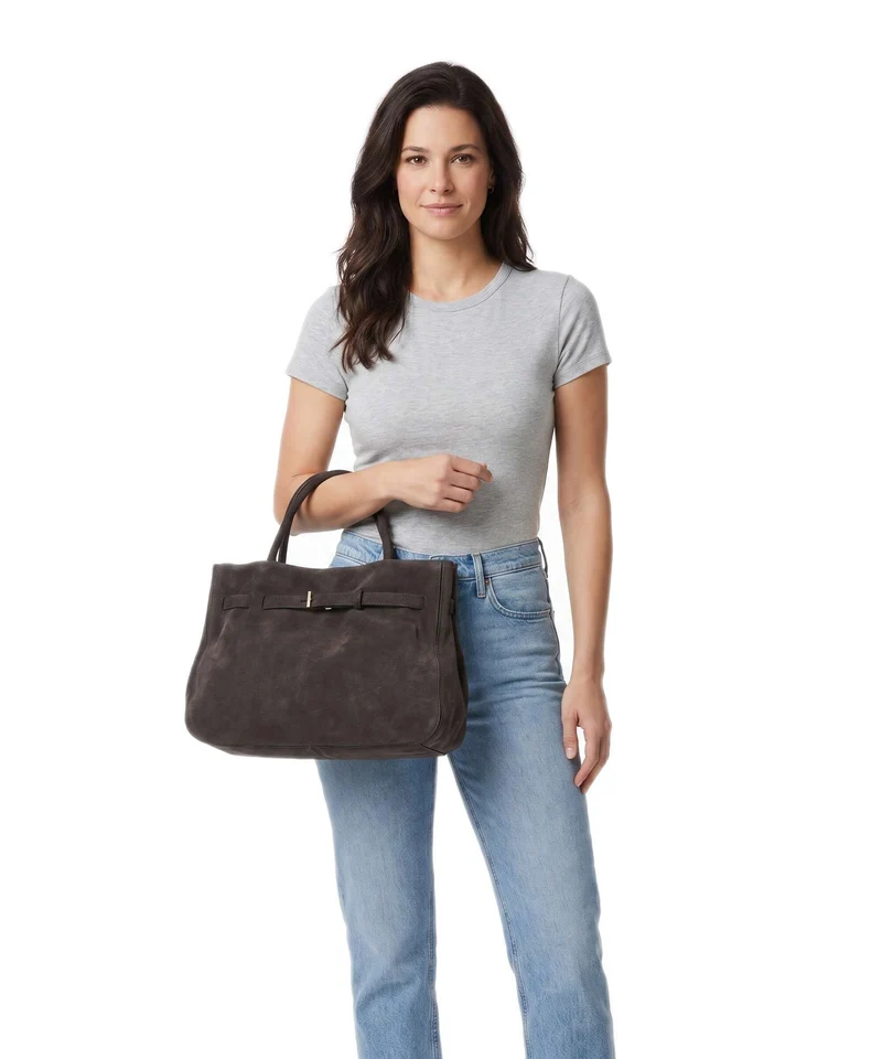 Abro Suede Jill Handtasche dark brown