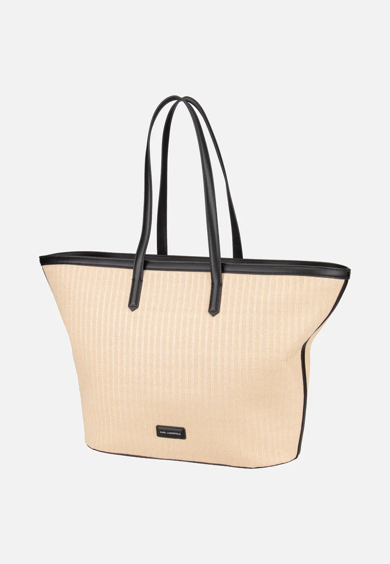 K/Signature Raffia MD Tote Natural/Black - Shopper