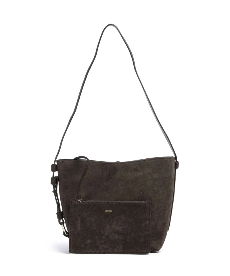 Abro Suede Cosmo Beuteltasche dark brown