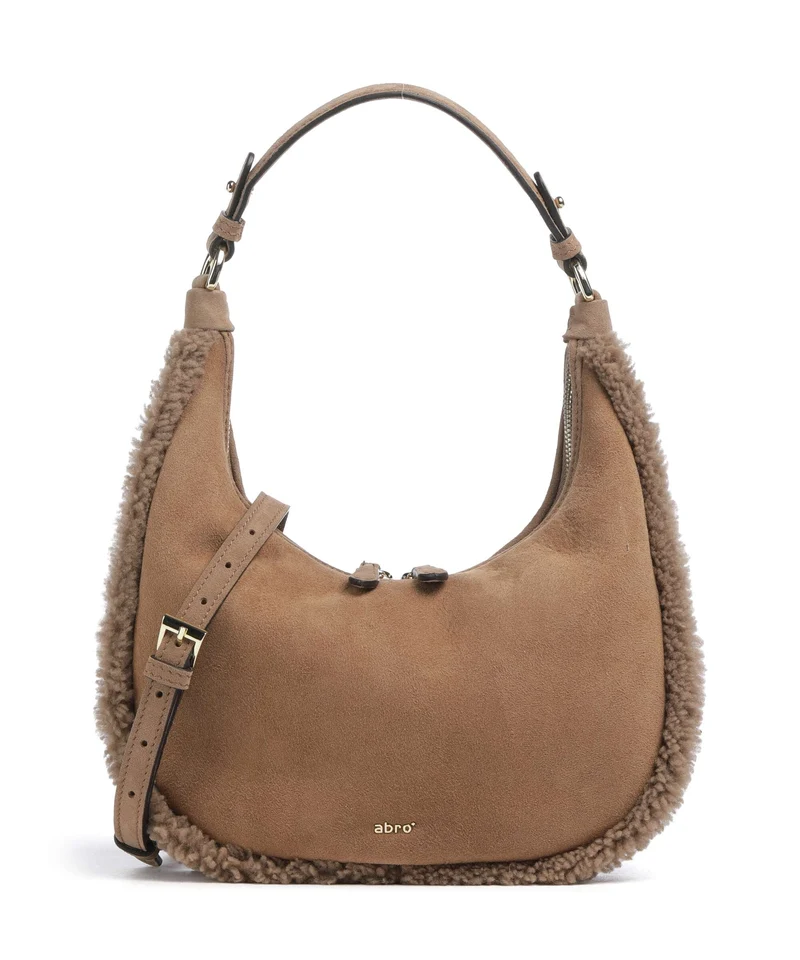 Abro Shearling Nana Mini Schultertasche cappuccino