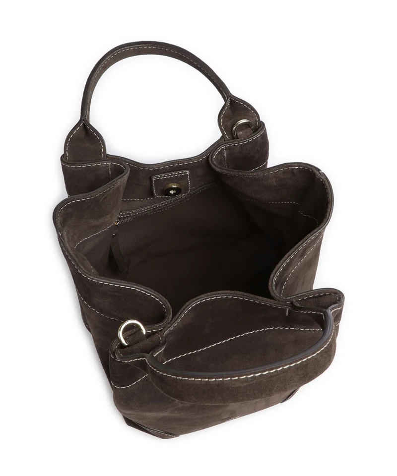 Abro Suede Essential Medium Handtasche dark brown