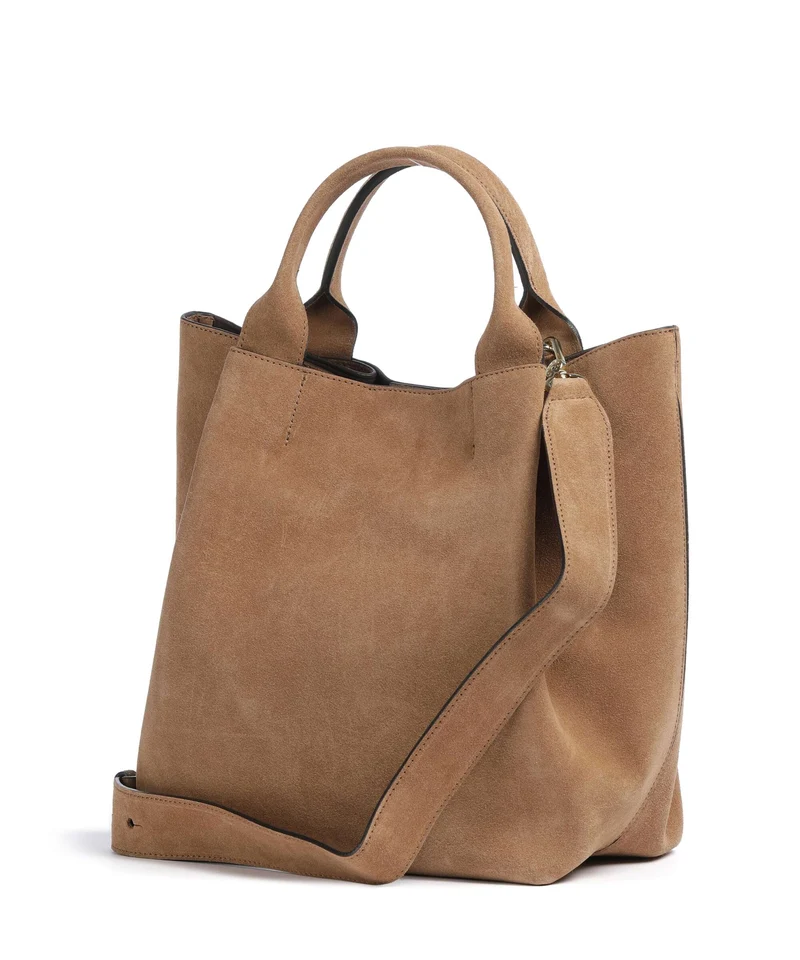 Abro Suede Essential Medium Handtasche cappuccino