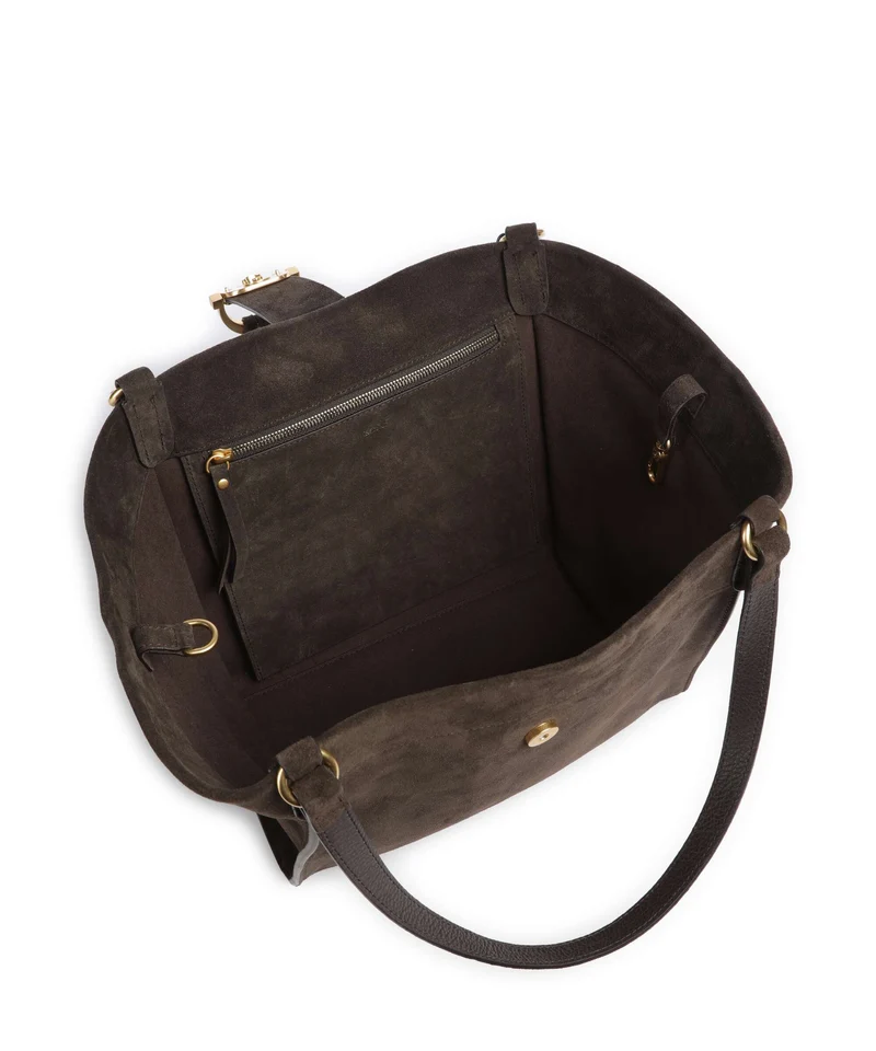 Abro Suede Temi Shopper dark brown