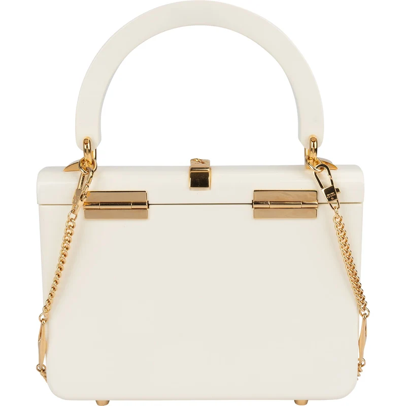 Gucci White Plexiglass Sylvie 1969 Mini Top Handle Handbag