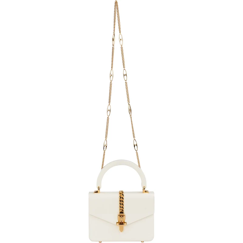 Gucci White Plexiglass Sylvie 1969 Mini Top Handle Handbag
