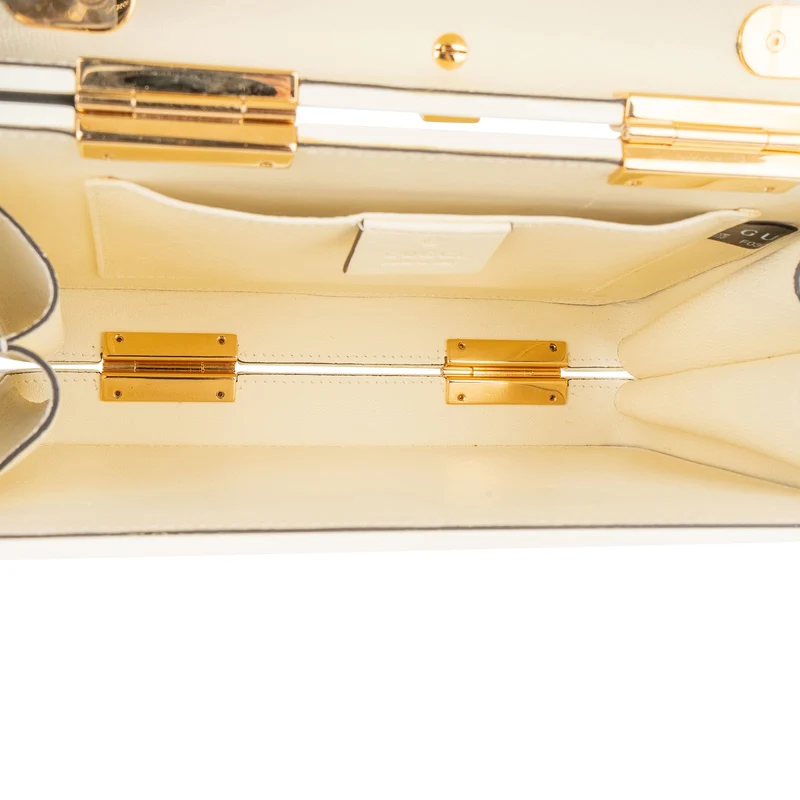 Gucci White Plexiglass Sylvie 1969 Mini Top Handle Handbag