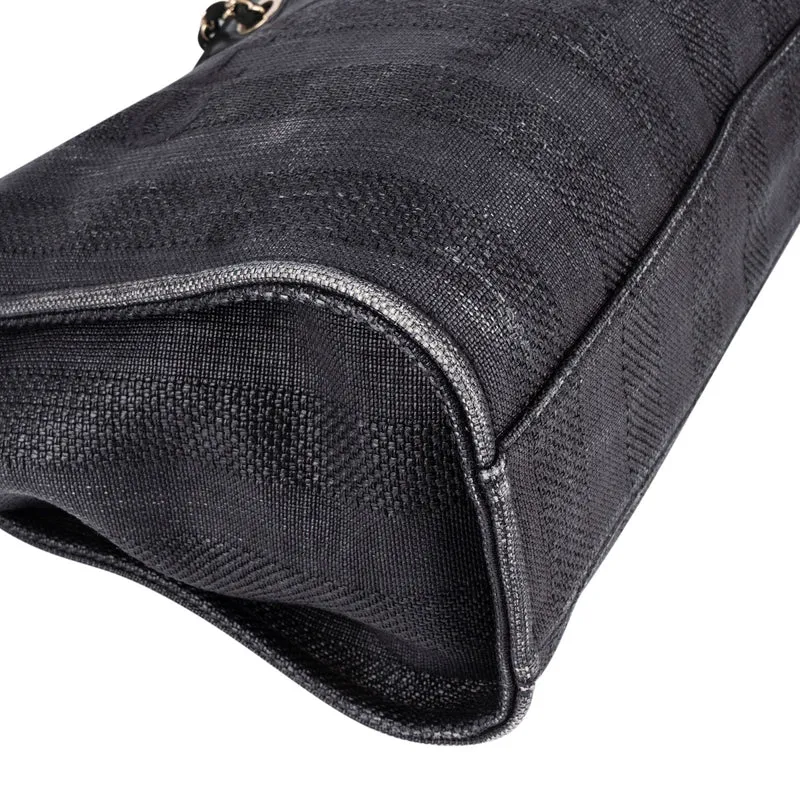 Chanel Bleu Tweed Deauville Tote Shoulder Bag