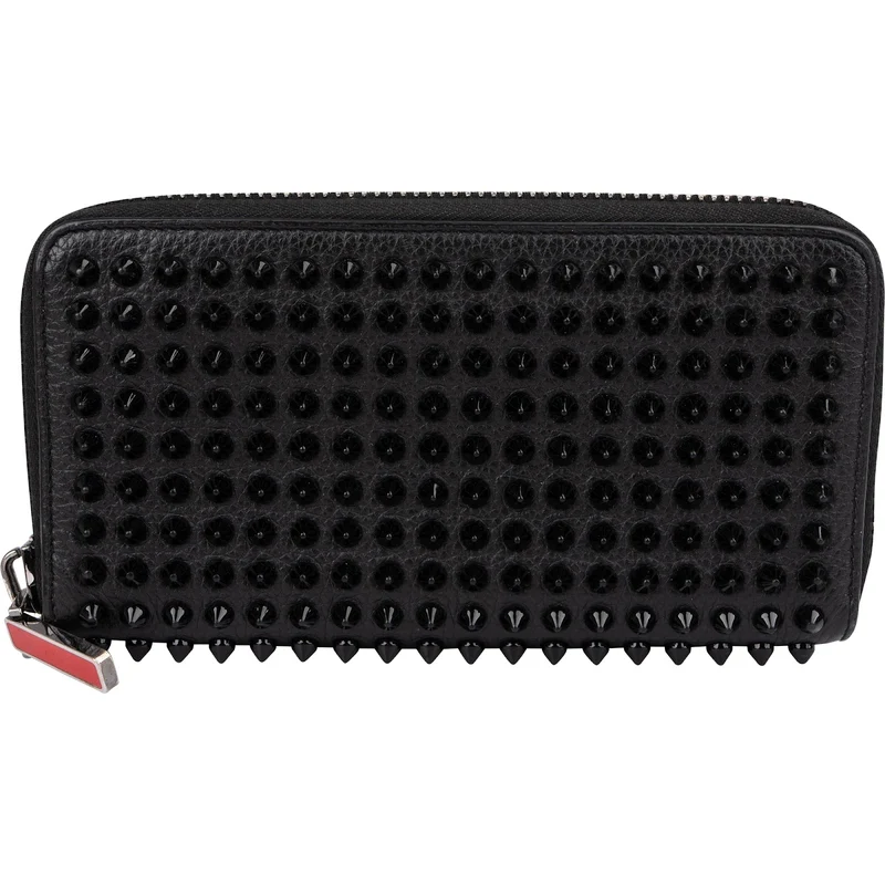 Christian Louboutin Black Leather Panettone Spikes Wallet