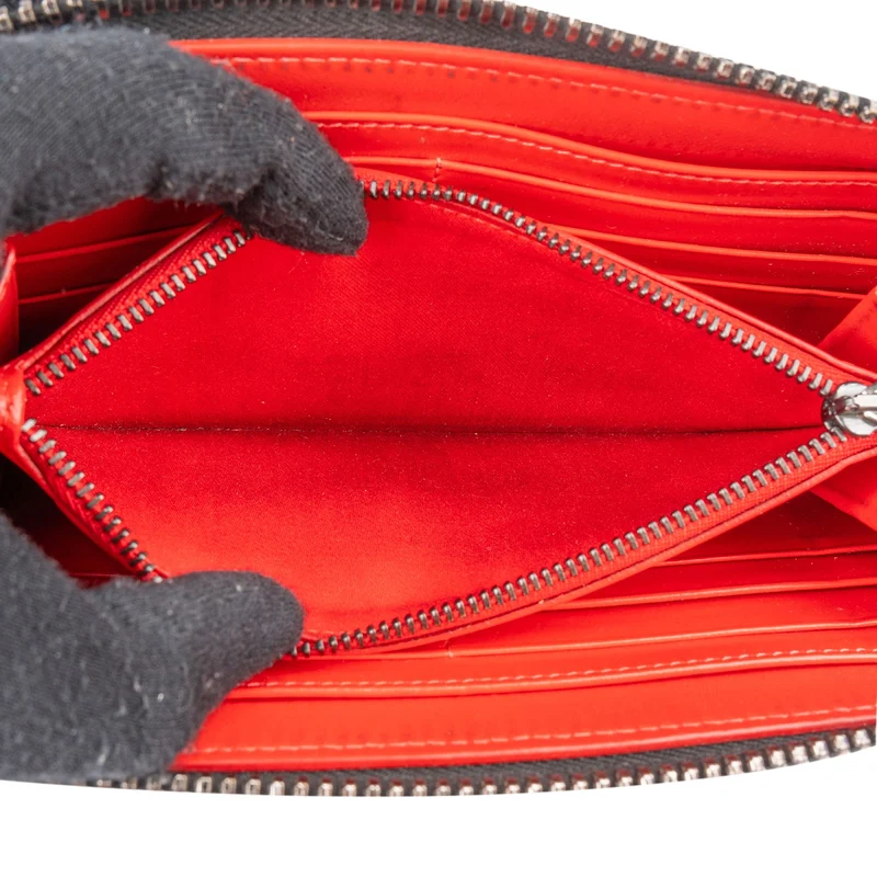 Christian Louboutin Black Leather Panettone Spikes Wallet