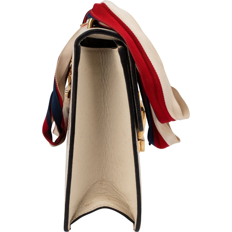 Gucci Grained Leather Sylvie Bee Star Web Crossbody Bag