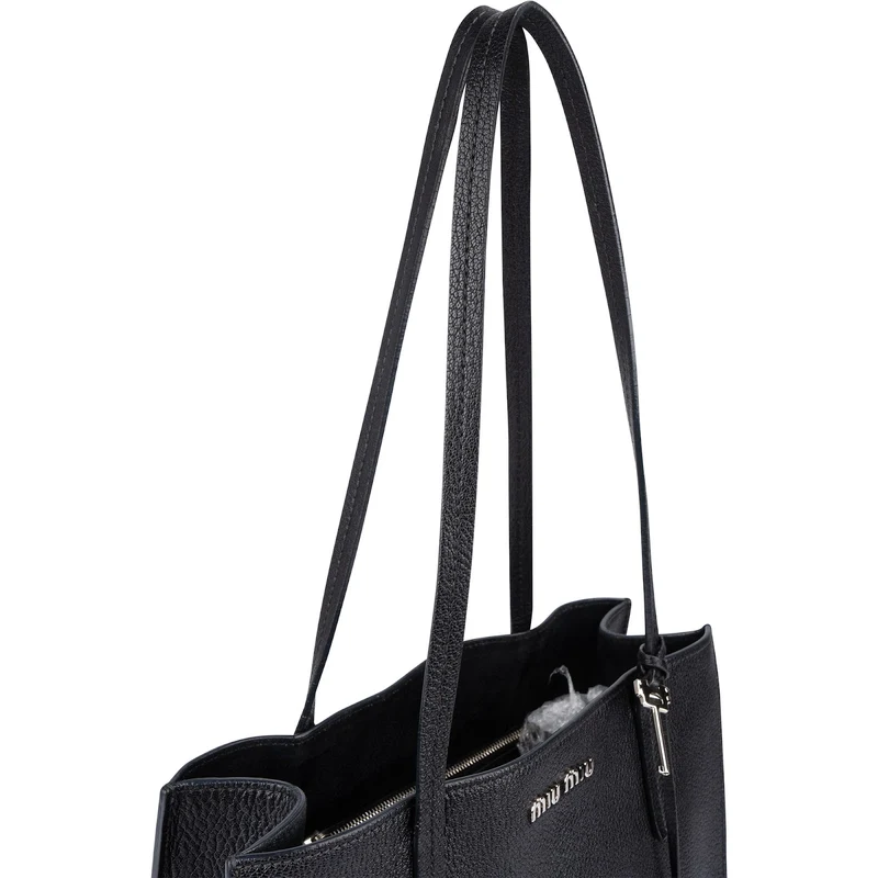 Miu Miu Grained Leather Shopping Tote Shoulder Bag