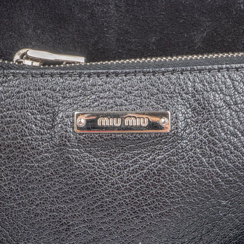 Miu Miu Grained Leather Shopping Tote Shoulder Bag