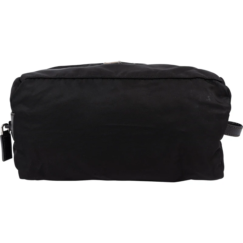 Prada Tessuto Nylon Saffiano Leather Cosmetic Pouch