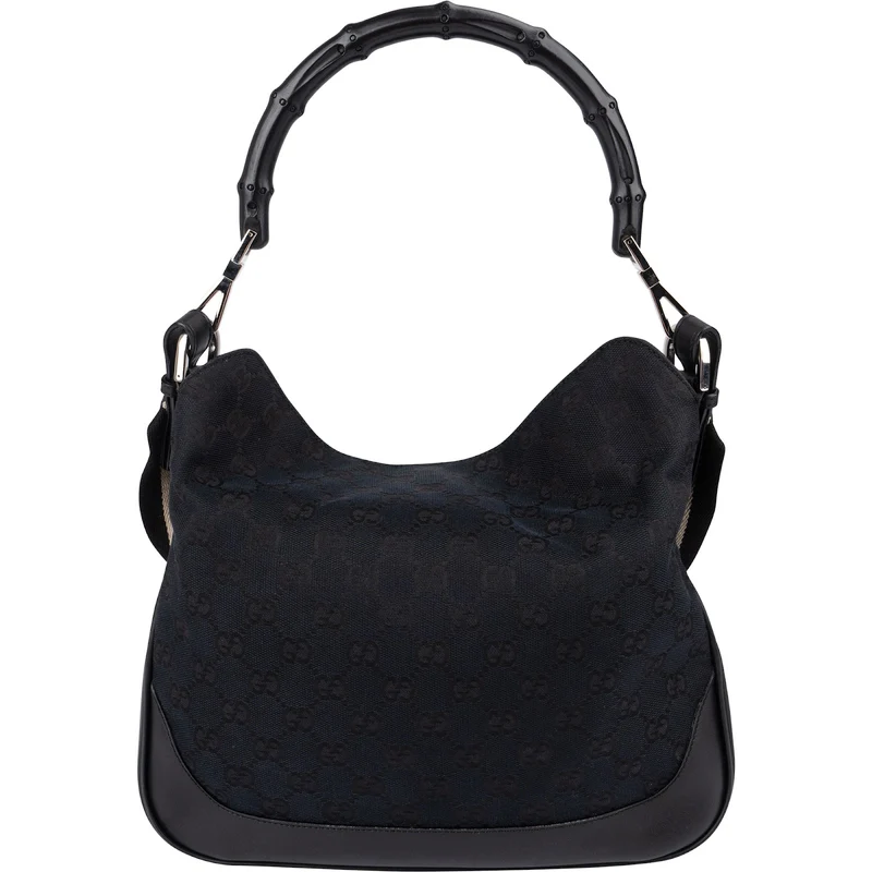 Gucci Monogram GG Canvas Bamboo Handle Shoulder Handbag