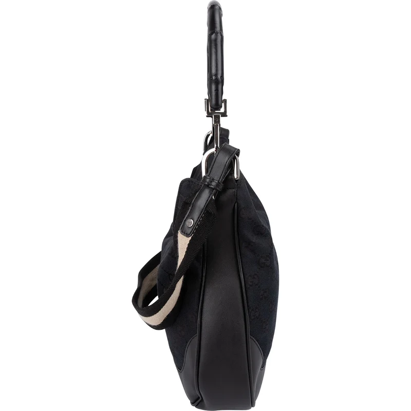 Gucci Monogram GG Canvas Bamboo Handle Shoulder Handbag