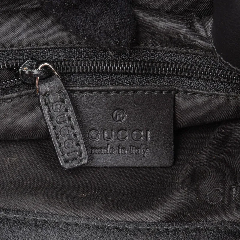 Gucci Monogram GG Canvas Bamboo Handle Shoulder Handbag