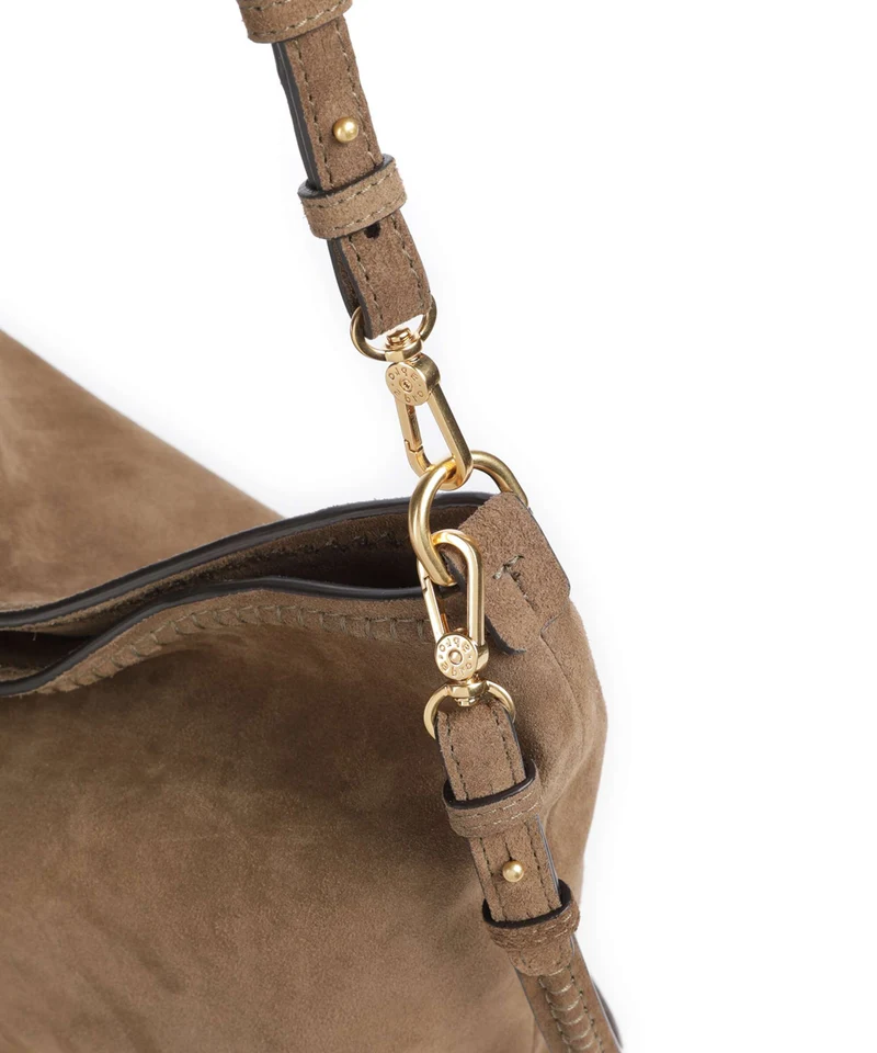Abro Suede Signature Beuteltasche khaki