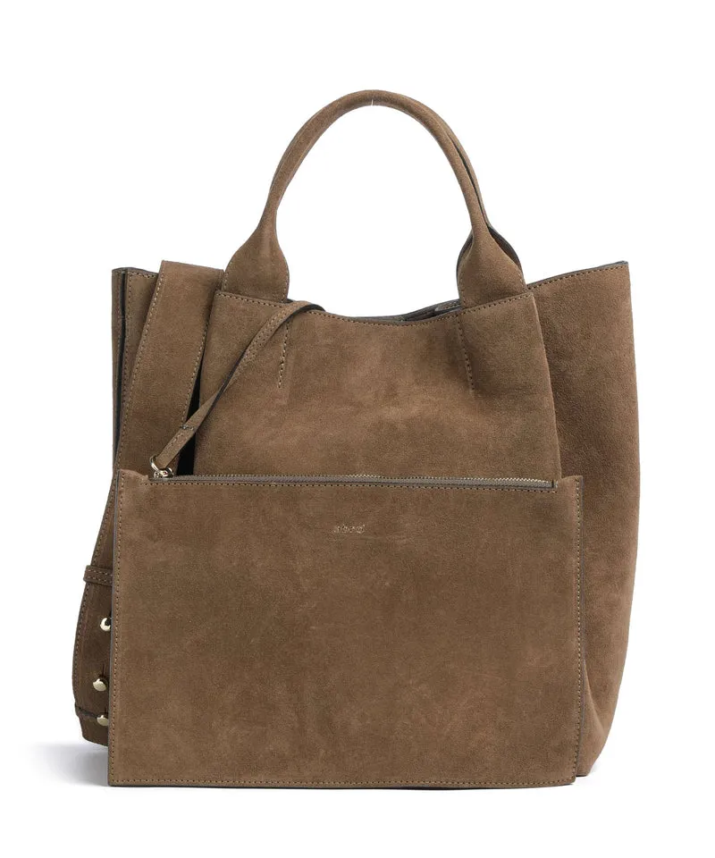 Abro Suede Essential Medium Handtasche khaki