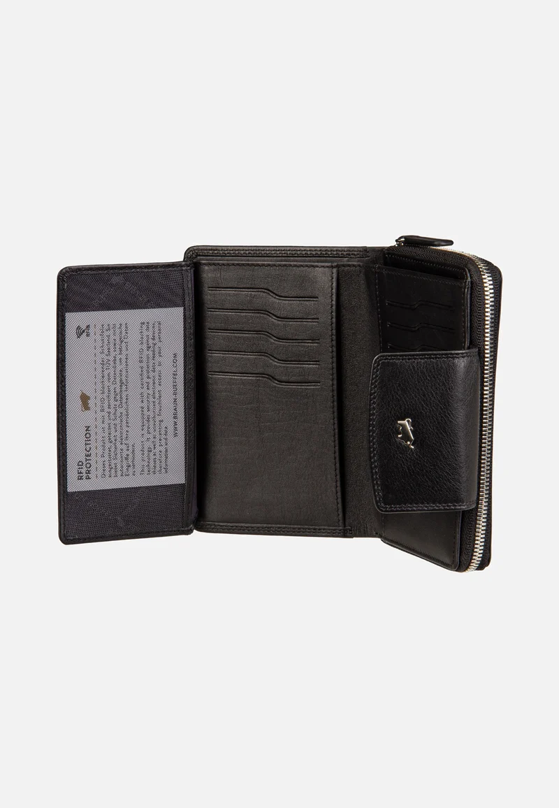Golf RFID Zip-Wallet M 15Cs Black - Portemonnaie