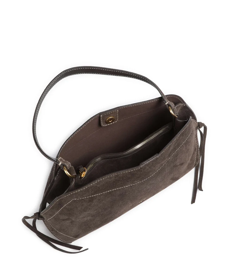Abro Suede Necessity Small Schultertasche dark brown