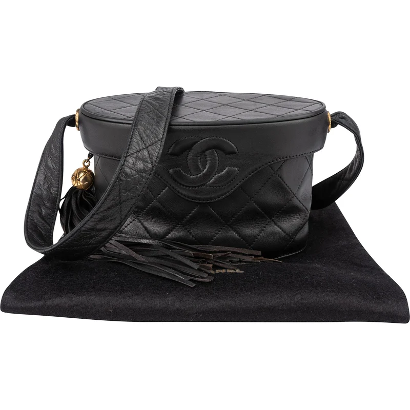 Chanel Quilted Lambskin Tassel Vanity Case Crossbody Bag