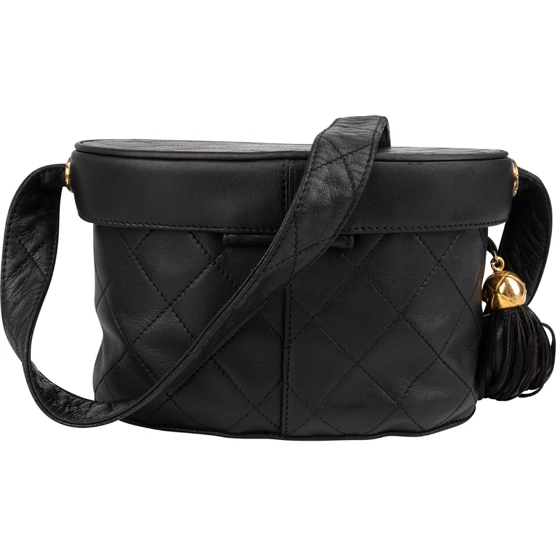 Chanel Quilted Lambskin Tassel Vanity Case Crossbody Bag