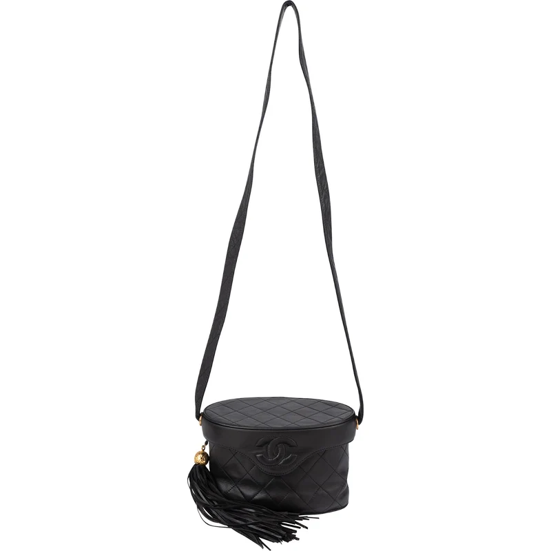 Chanel Quilted Lambskin Tassel Vanity Case Crossbody Bag