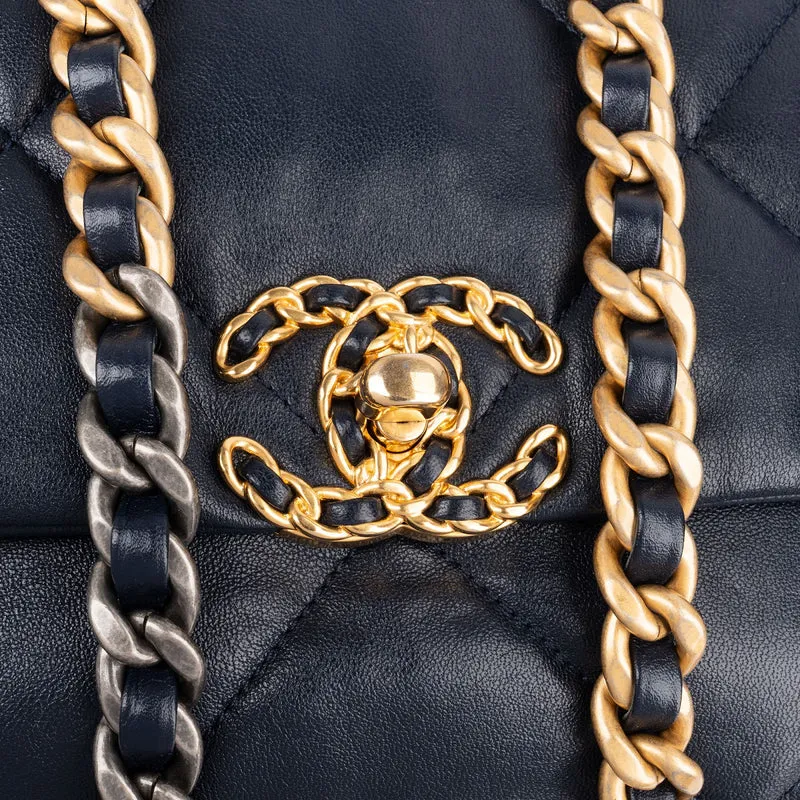 Chanel 19 Quilted Navy Lambskin Single Flap Crossbody Bag