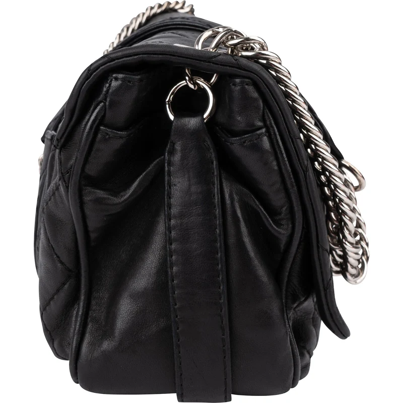 Chanel Quilted Lambskin Modern Palladium Chain Jumbo Single Flap Shoulder Bag