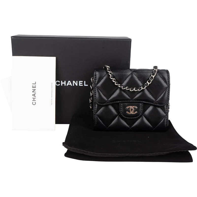 Chanel Quilted Lambskin CC Single Flap Wallet on Chain
