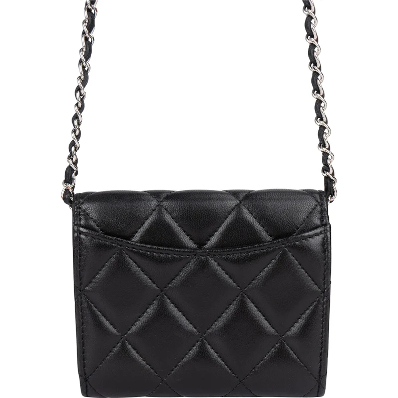 Chanel Quilted Lambskin CC Single Flap Wallet on Chain