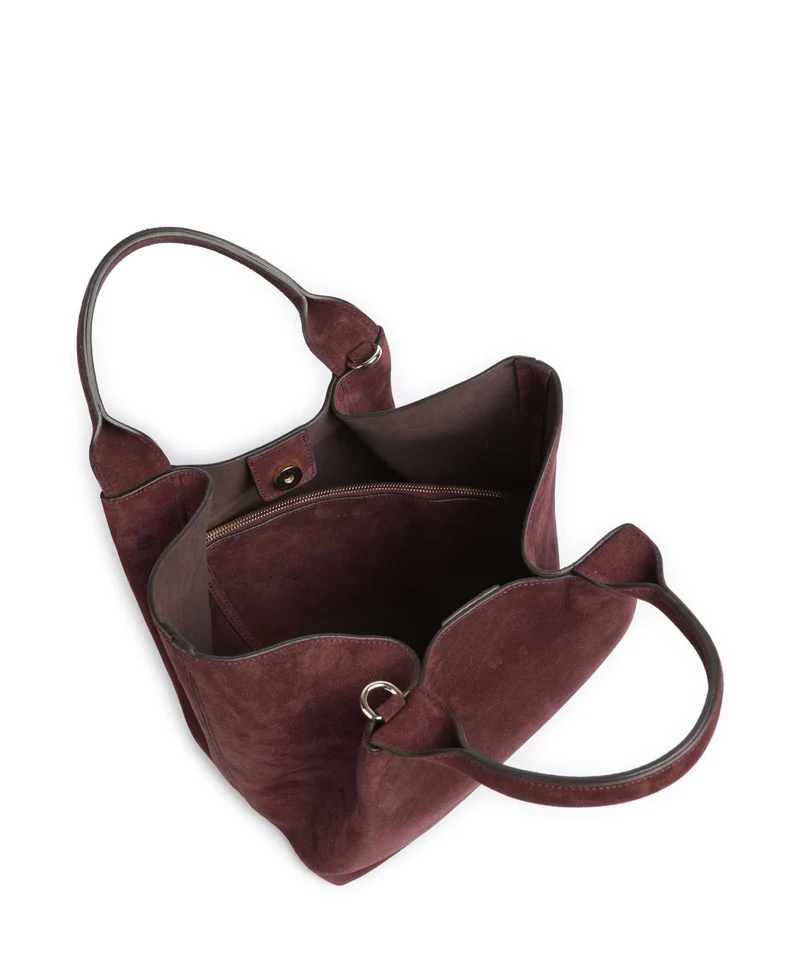 Abro Suede Essential Medium Handtasche burgundy
