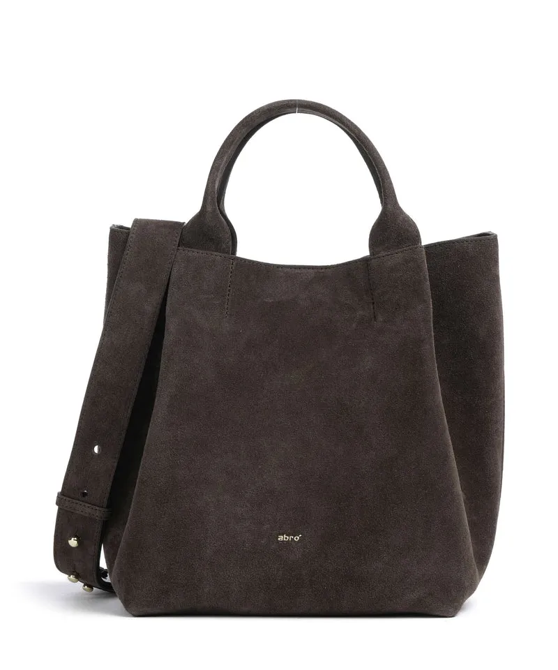 Abro Suede Essential Medium Handtasche dark brown