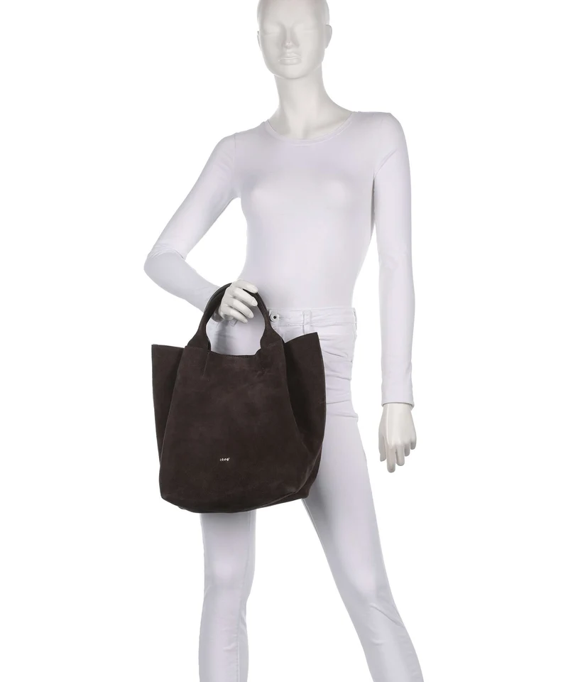 Abro Suede Essential Medium Handtasche dark brown