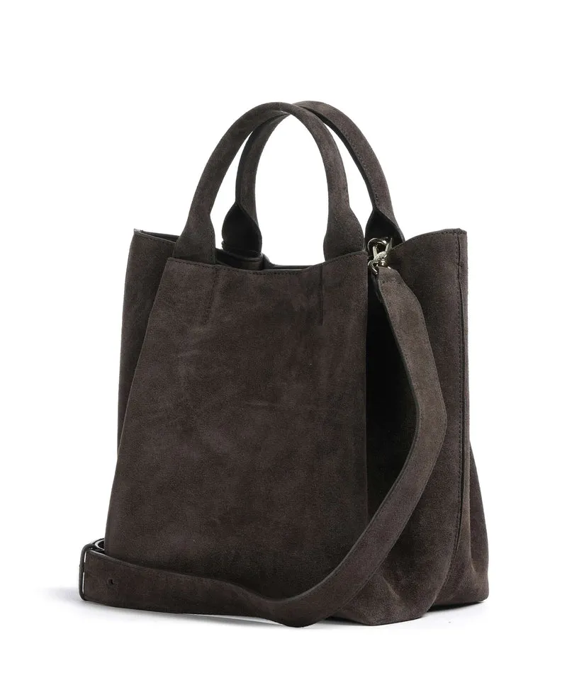 Abro Suede Essential Medium Handtasche dark brown