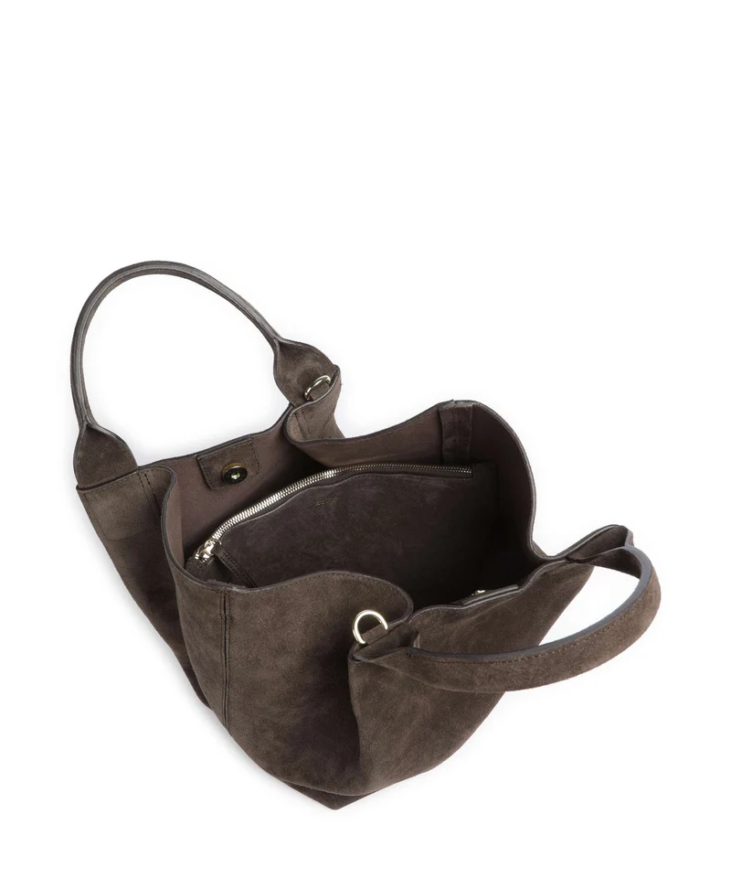 Abro Suede Essential Medium Handtasche dark brown