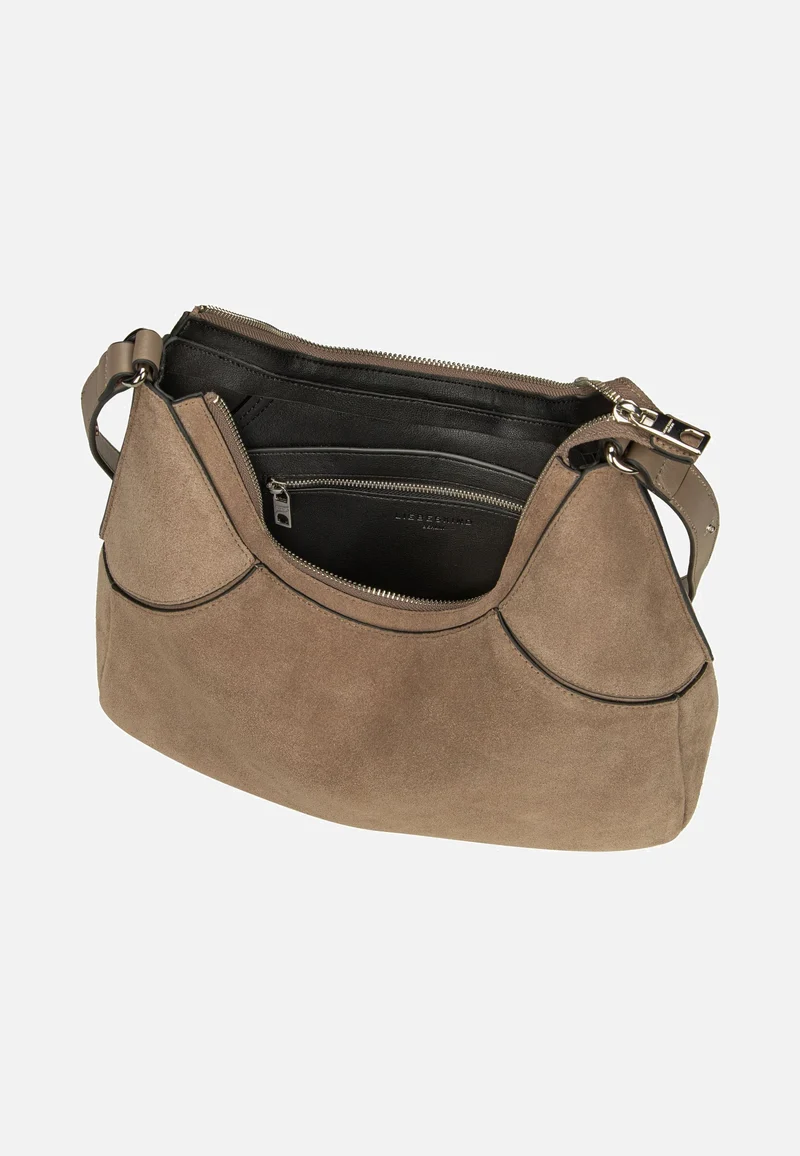 Lilly S Suede Neutral Gray - Hobo Bag