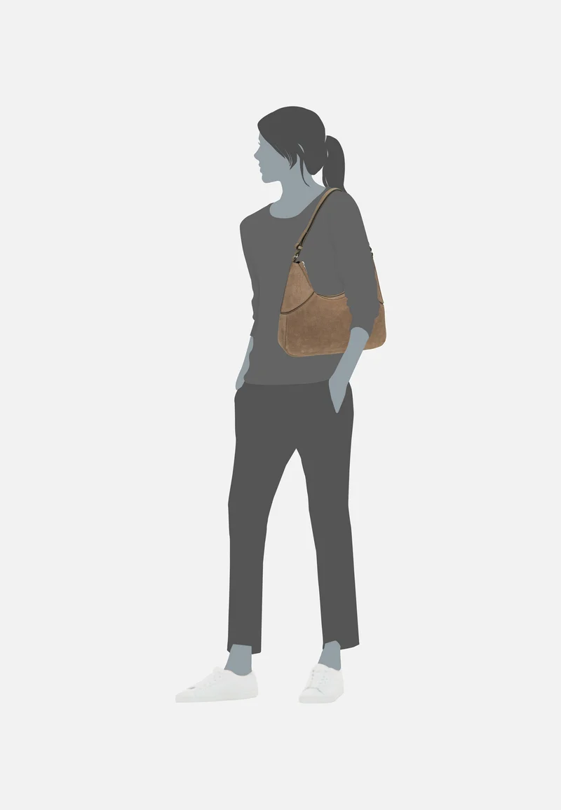 Lilly S Suede Neutral Gray - Hobo Bag