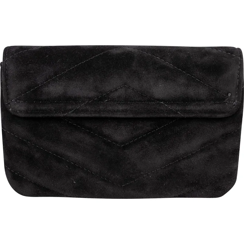 Chanel Suede Quilted Chevron Button Envelope Pouch