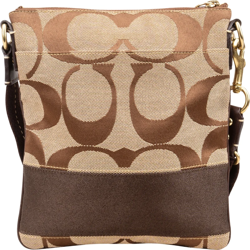 Coach Monogram Signature Stripe File Crossbody Bag