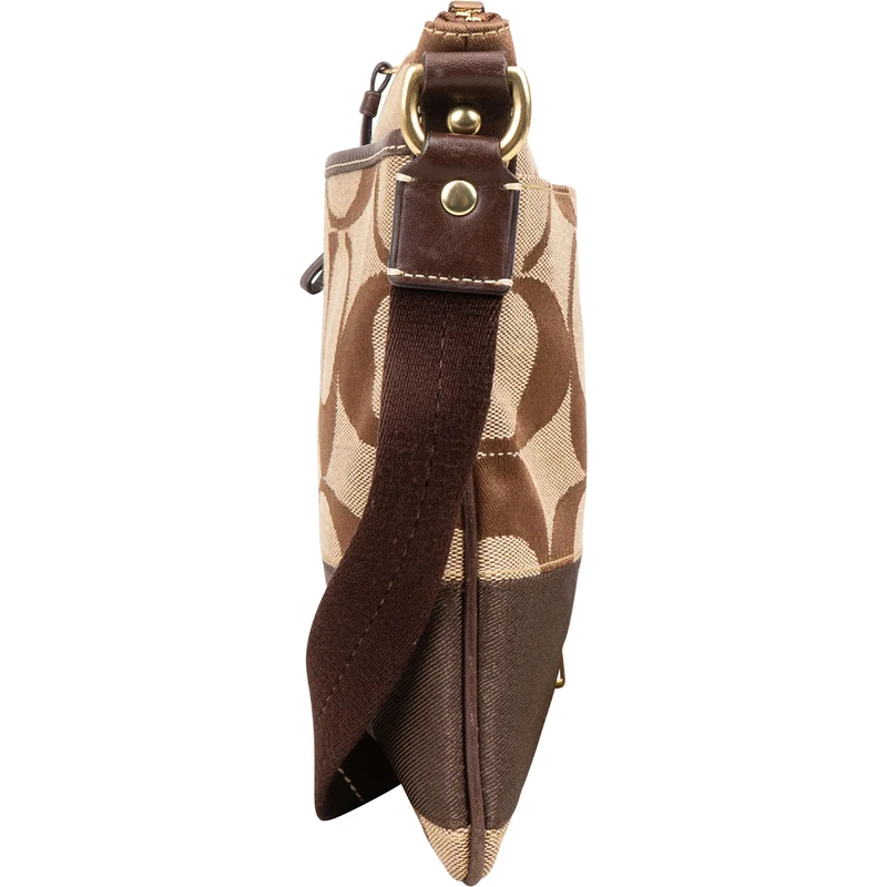 Coach Monogram Signature Stripe File Crossbody Bag