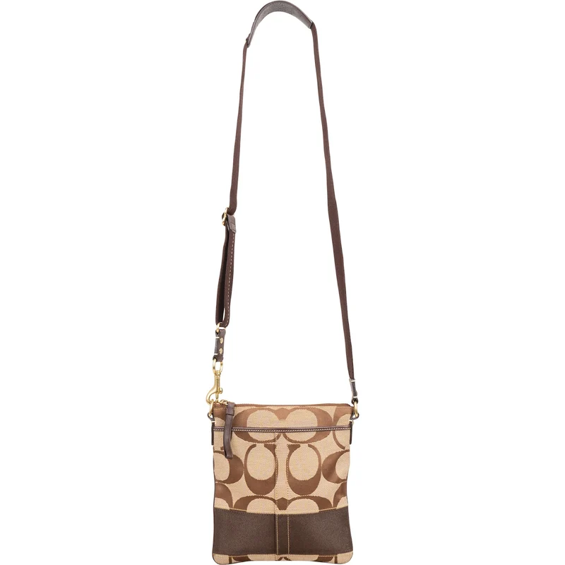 Coach Monogram Signature Stripe File Crossbody Bag