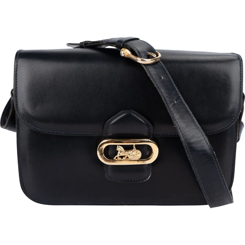 Celine Blue Boxcalf Carriage Triomphe Shoulder Bag